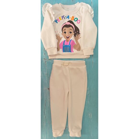 2 for 1 - Ms. Rachel Fleece Sweatshirt Jogger Pants & Pj Set Toddler Size 2T - Picture 1 of 5